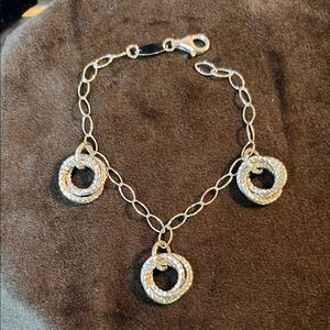 Zatos Italian Sterling Silver Charm Bracelet 7.5”